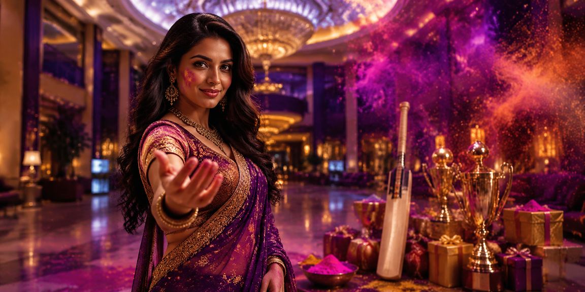 Celebratory cricket and sports betting festival scene in India