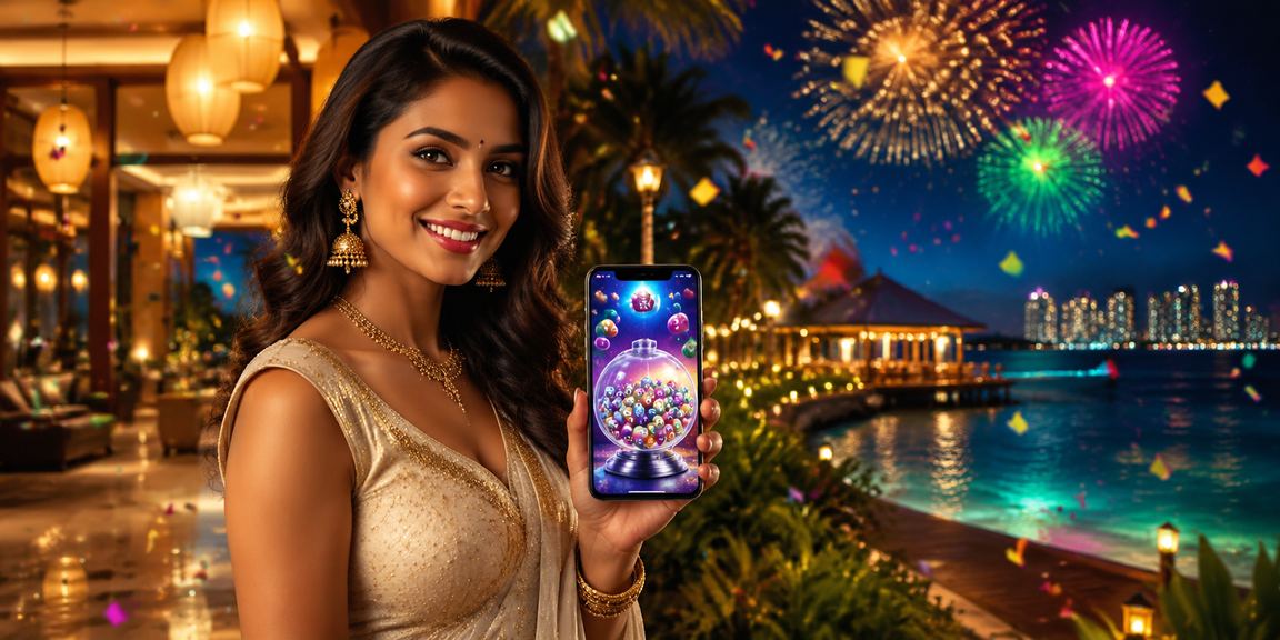 Indian player enjoying Rummy game on mobile with Kerala lottery ticket