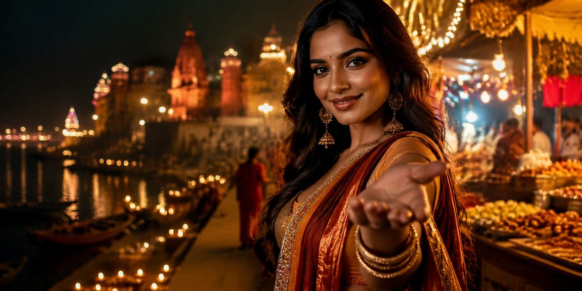 Night market entertainment with casino gaming in Varanasi